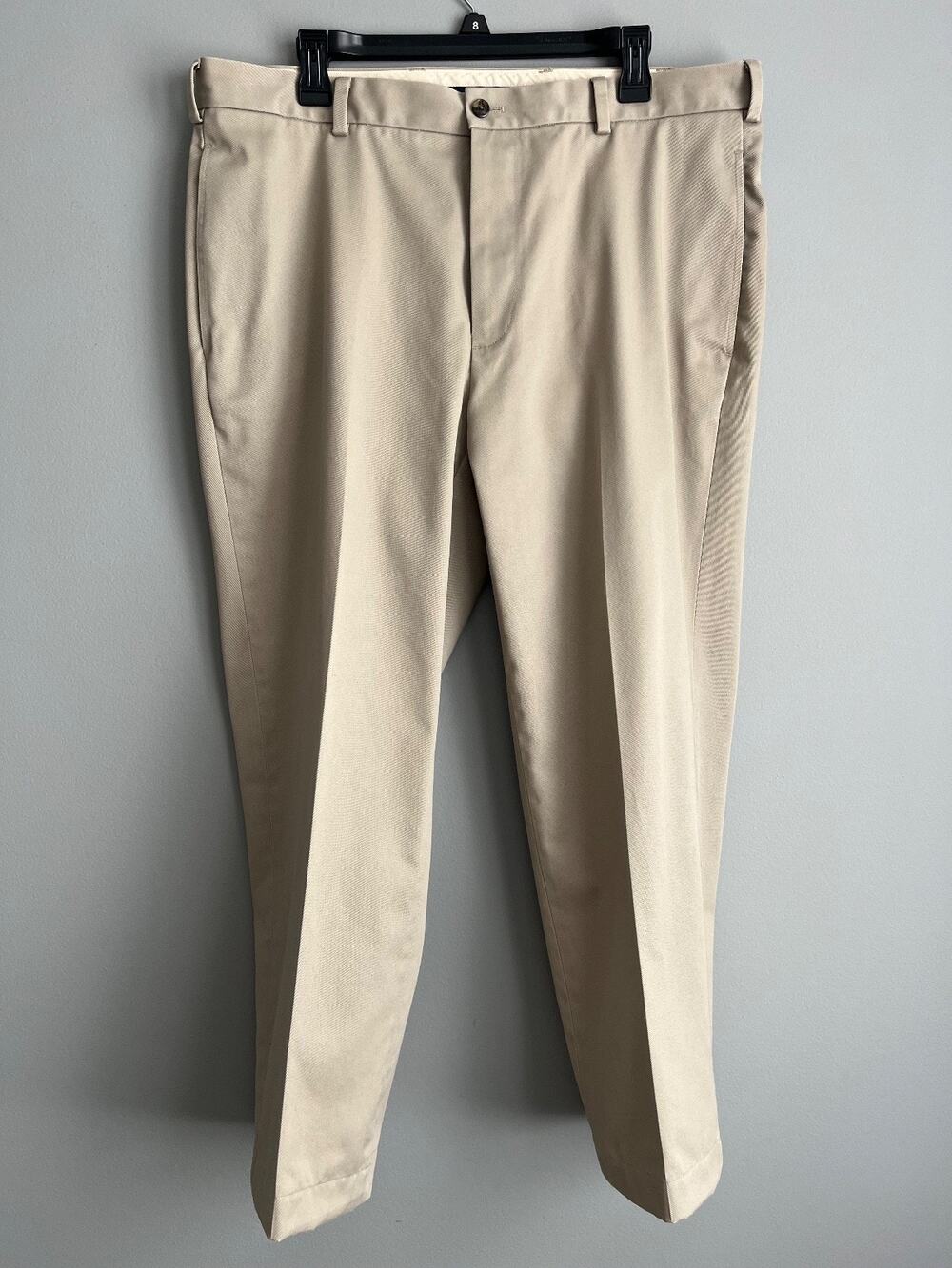 Brooks Brothers Advantage Chino Clark Men's W37 Hemmed 27" Inseam Khaki Preppy